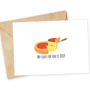 Meu amor por você é PROFUNDO - Cartão Deep Dish Pizza, cartão de aniversário, Cartão de amor, Dia dos namorados, Chicago Deep Dish, Pizza, comida italiana, cartão Chicago