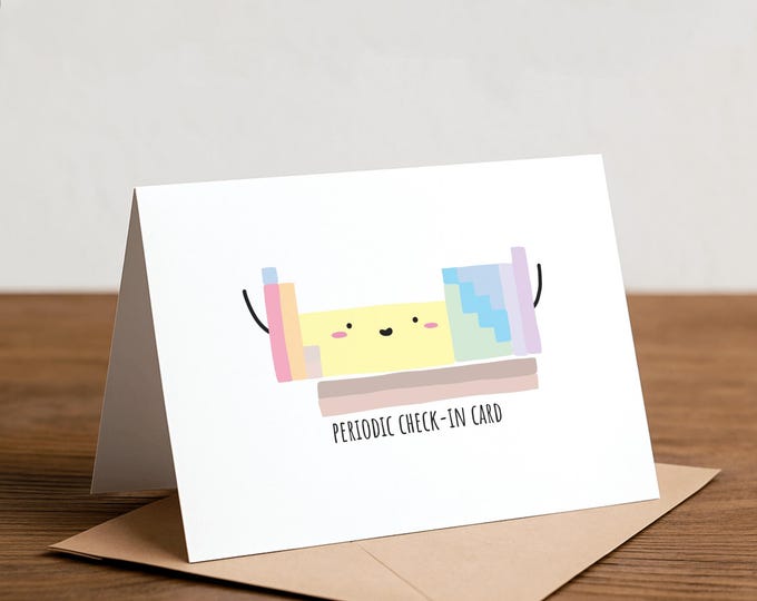 Periodic Check-In Card: Science Pun Greeting Card