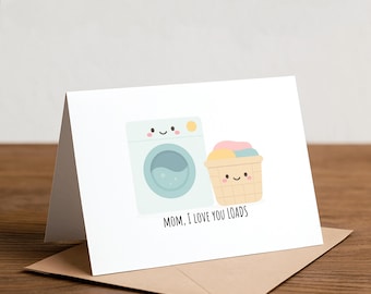 Grappige Moederdagkaart: I Love You Loads Laundry-kaart