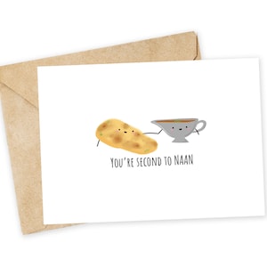 Funny Naan Indian Food Pun Card - Valentine&#39;s Day Card