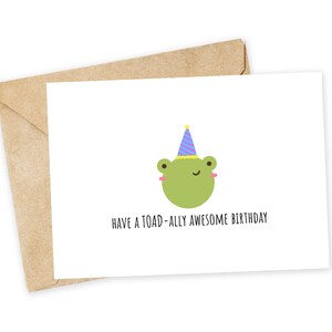 passez un super anniversaire comme un allié des crapauds - carte de voeux crapaud mignon, carte de correspondance, carte d'anniversaire drôle, crapaud, chapeau d'anniversaire