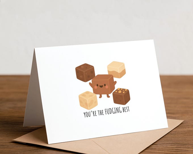 Funny Fudge Thank You Card: Handmade Friendship Love Card