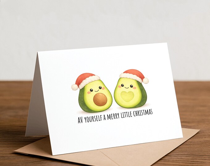 Funny Avocado Christmas Card: Pun Holiday Greeting