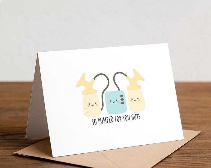 Funny Baby Shower Card: So Pumped For You