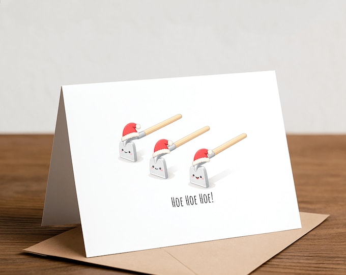 Hoe Christmas Card - Funny Pun Holiday Greeting