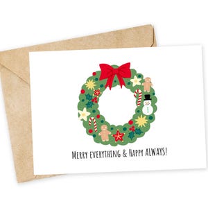 Feliz tudo e feliz SEMPRE! - Cartão de Natal fofo, Cartão de Natal engraçado, Cartão de Natal simples