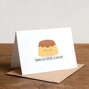 Pudding Pun Greeting Card: Foodie Love Card