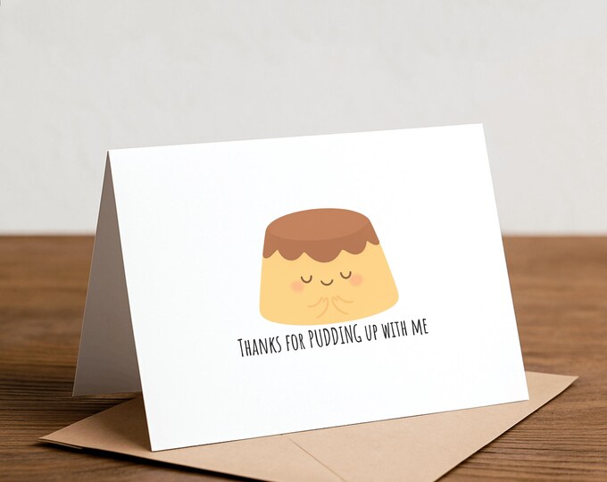 Pudding Pun Greeting Card: Foodie Love Card