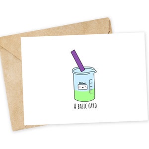UNA TARJETA BÁSICA - Tabla periódica, Química, Juego de palabras científico, Tarjeta científica, pH, Tira de pH, Prueba de pH, Cumpleaños, Tarjeta de agradecimiento, Profesor, Asistente Técnico