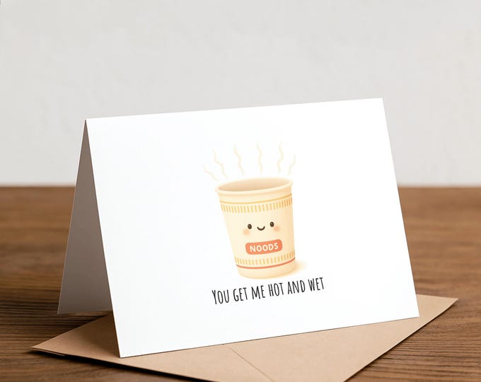 Cup Noodle Valentine's Day Card: Handmade Foodie Greeting