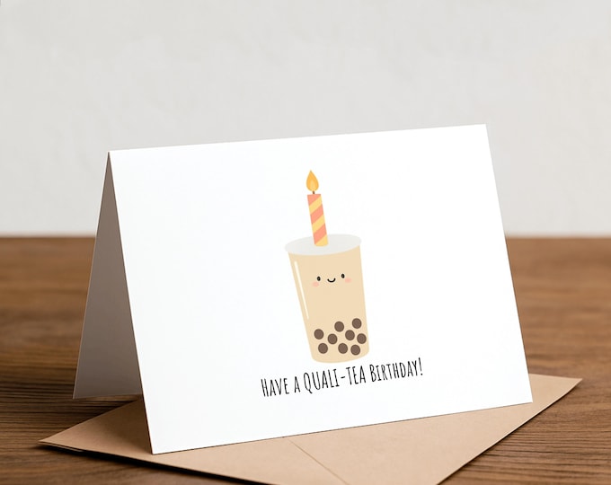 Boba Birthday Card: Funny Pun Handmade Greeting Card