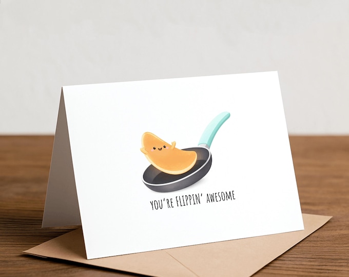 Pancake Pun Greeting Card - You're Flippin' Great