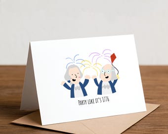 Founding Fathers 4th of July Card: Independence Day Birthday