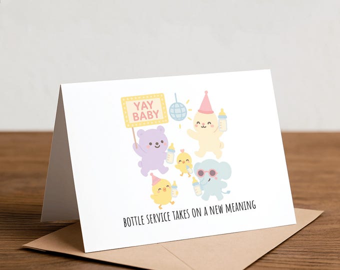 Baby Shower Card – Gender Reveal, Welcome New Baby