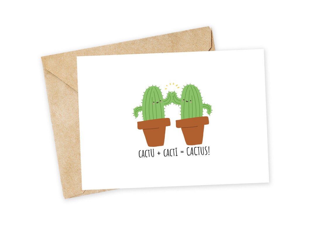 Cactus Greeting Card - Blank Inside Succulent Card For Birthdays & Any Occasion