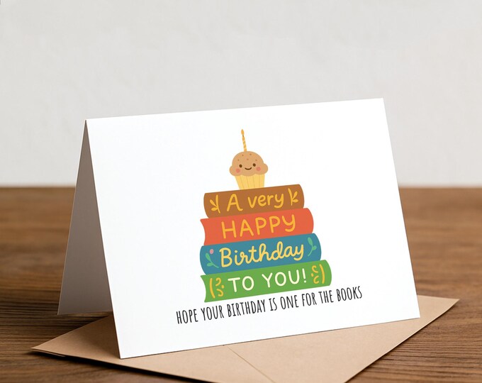 hope your birthday is one for the books - bookstore, book, reader, literary card