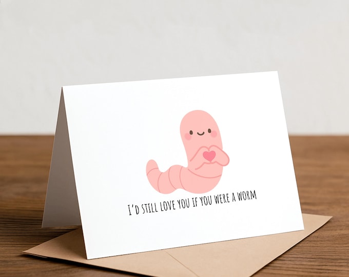 Worm Love Card: Funny TikTok Trend, Handmade Card