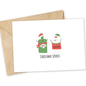 Christmas Spirits - Adult Christmas Card, Funny Christmas Card, Simple Holiday Card, Punny Christmas Card, Nerdy Pun Card