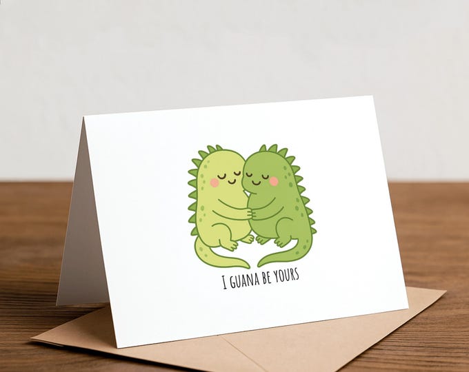 iguana love greeting card