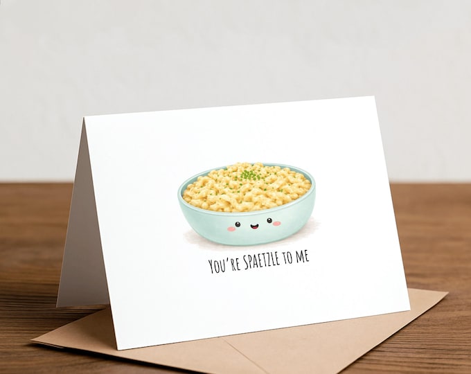 Spaetzle Pun Greeting Card: Funny Love, Thank You Card