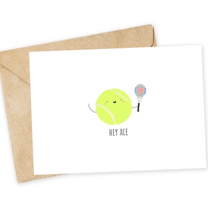 Hé ACE - Carte de voeux de tennis, carte de correspondance, valentine drôle, carte de remerciement, blague papa, carte d'amour, mignon