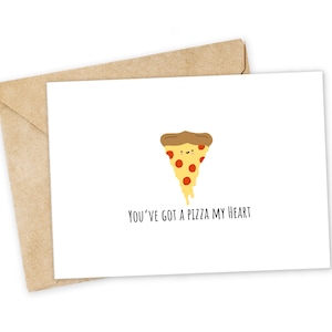 Pizza My Heart Greeting Card: Punny Foodie Card