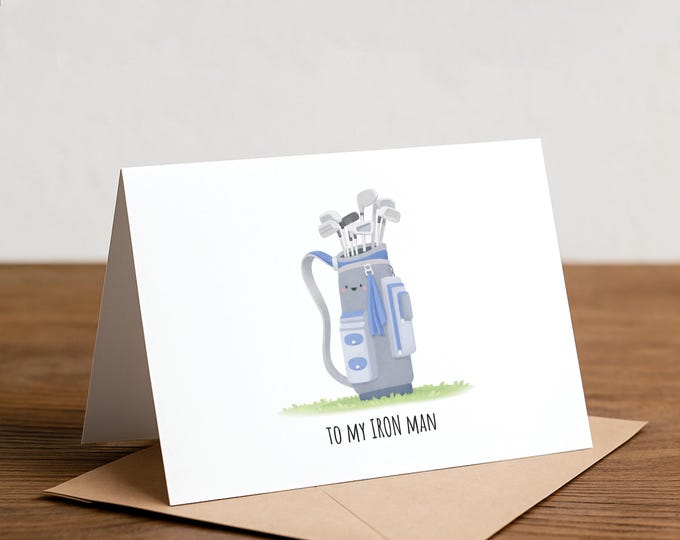 Funny Golf Card: Iron Man Pun