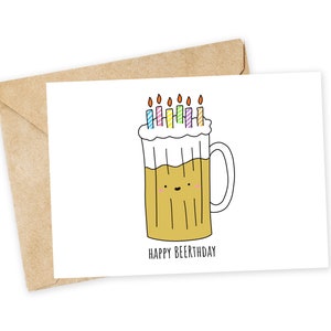 Feliz dia da cerveja - cartão de aniversário de cerveja, caneca, jarra, cartão de aniversário engraçado