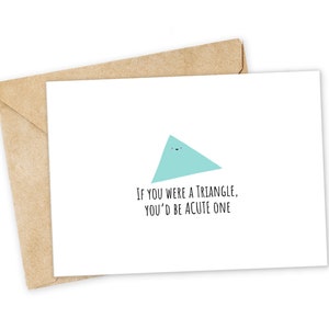 Triángulo AGUDO - Tarjeta de felicitación de matemáticas, tarjeta feliz, tarjeta de "Te amo", tarjeta para amantes de la comida, tarjeta de cumpleaños, tarjeta de juego de palabras nerd, tarjeta de felicitación con juego de palabras