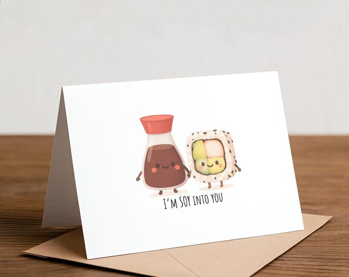 I'm SOY Into You Greeting Card: Punny Foodie Love Card