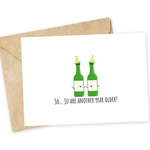 Les Ju ont donc un an de plus - Carte d'anniversaire drôle, Carte Soju, Carte de petit garçon, Carte faite main, Carte de voeux de petit garçon, Alcool, Santé, Shots