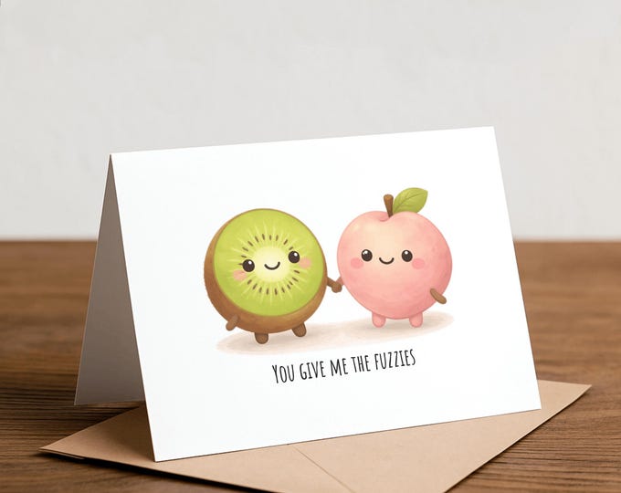 Funny Valentine's Card: Kiwi & Peach Love Card