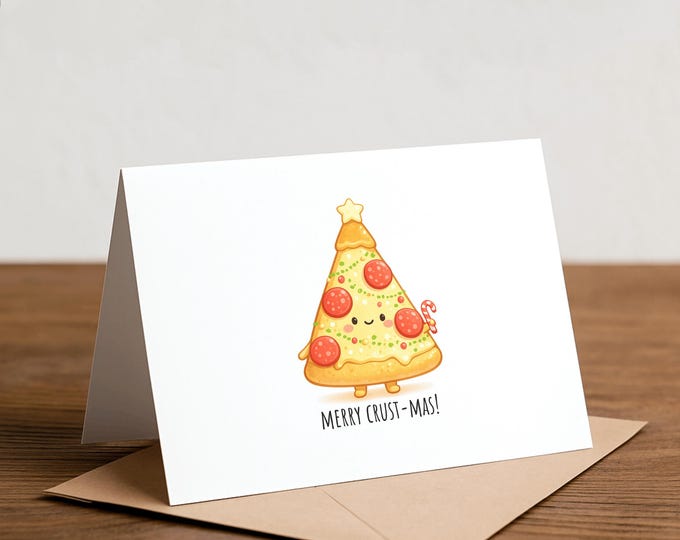 Funny Pizza Christmas Card: Punny Holiday Card