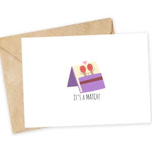 Het is een MATCH! - Matchwenskaart, liefdeskaart, luciferkaart, Valentijnsdagkaart, parenkaart, match, online dating, Tinder, scharnier