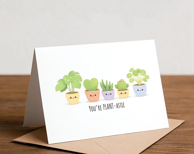 Plant-Tastic Greeting Card: Hoya, Monstera, Succulent