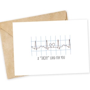 Una tarjeta “TAQUI” para ti: biología, medicina, taquicardia, médico, enfermera, corazón, ciencia, San Valentín