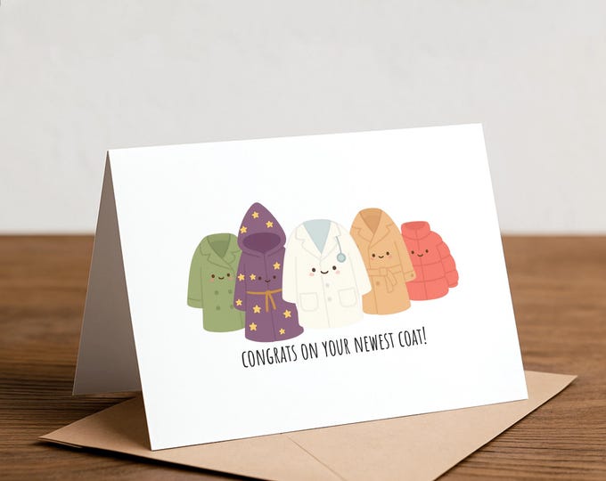 White coat ceremony card - Doctor, Dentist, Veternarian, med school, graduation