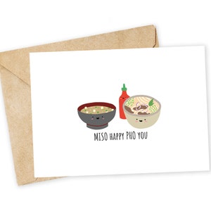 MISO happy PHO you pho, miso, happy, congrats, pun, funny valentine's, love card, boyfriend, girlfriend, partner, husband, wife image 1