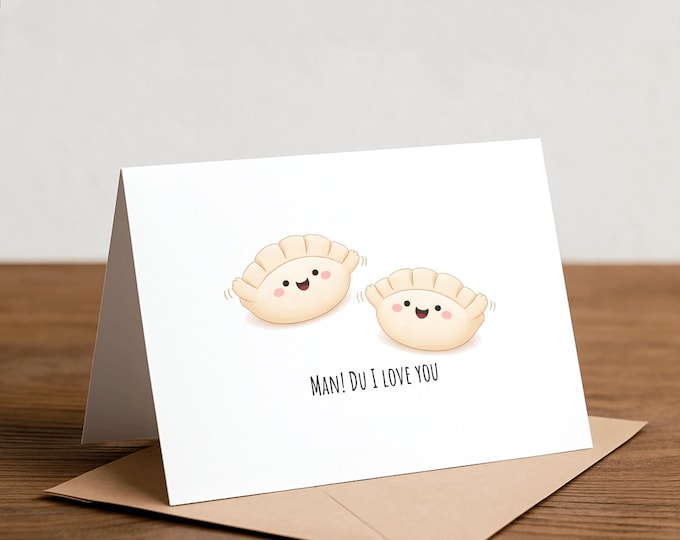 Mandu Love Greeting Card: Punny Foodie Card