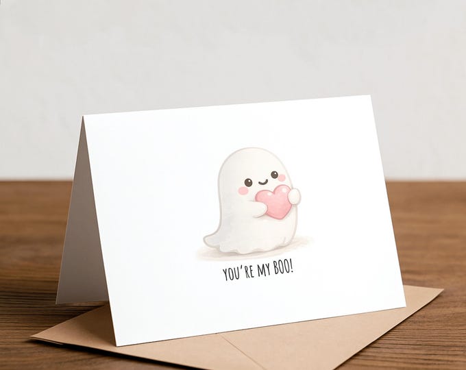 Ghost Pun Greeting Card - You're My Boo! Love Card
