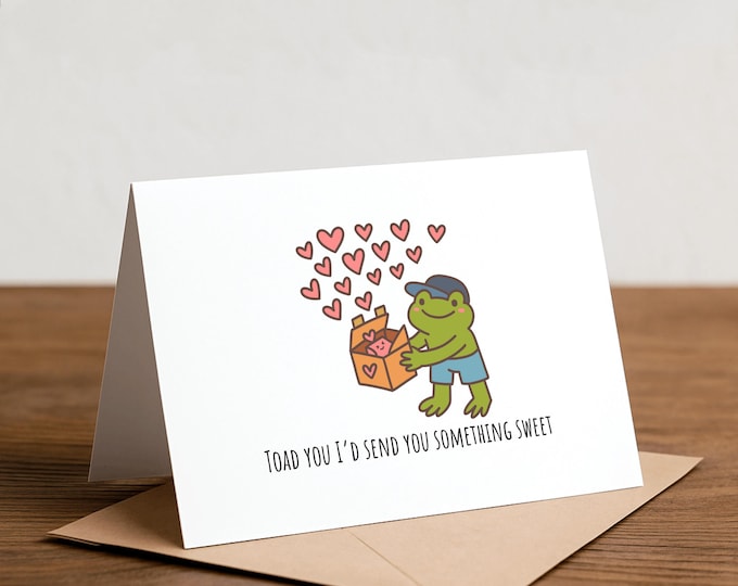 Frog Pun Greeting Card: Toadally Sweet Gift