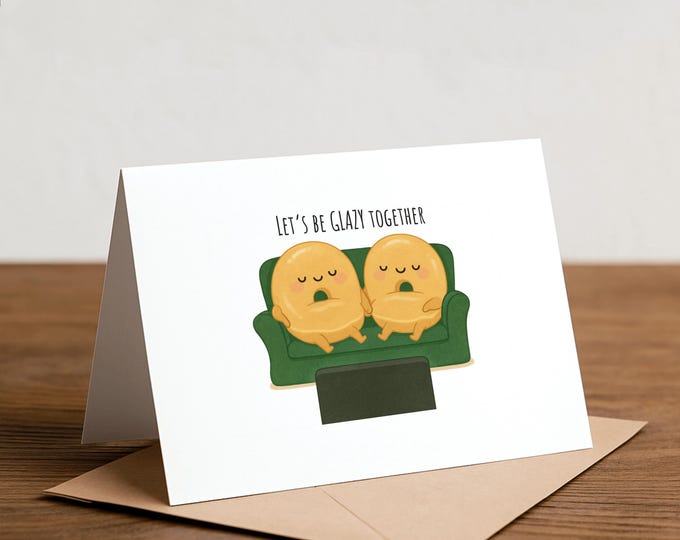 glazed donuts couch potato LOVE card