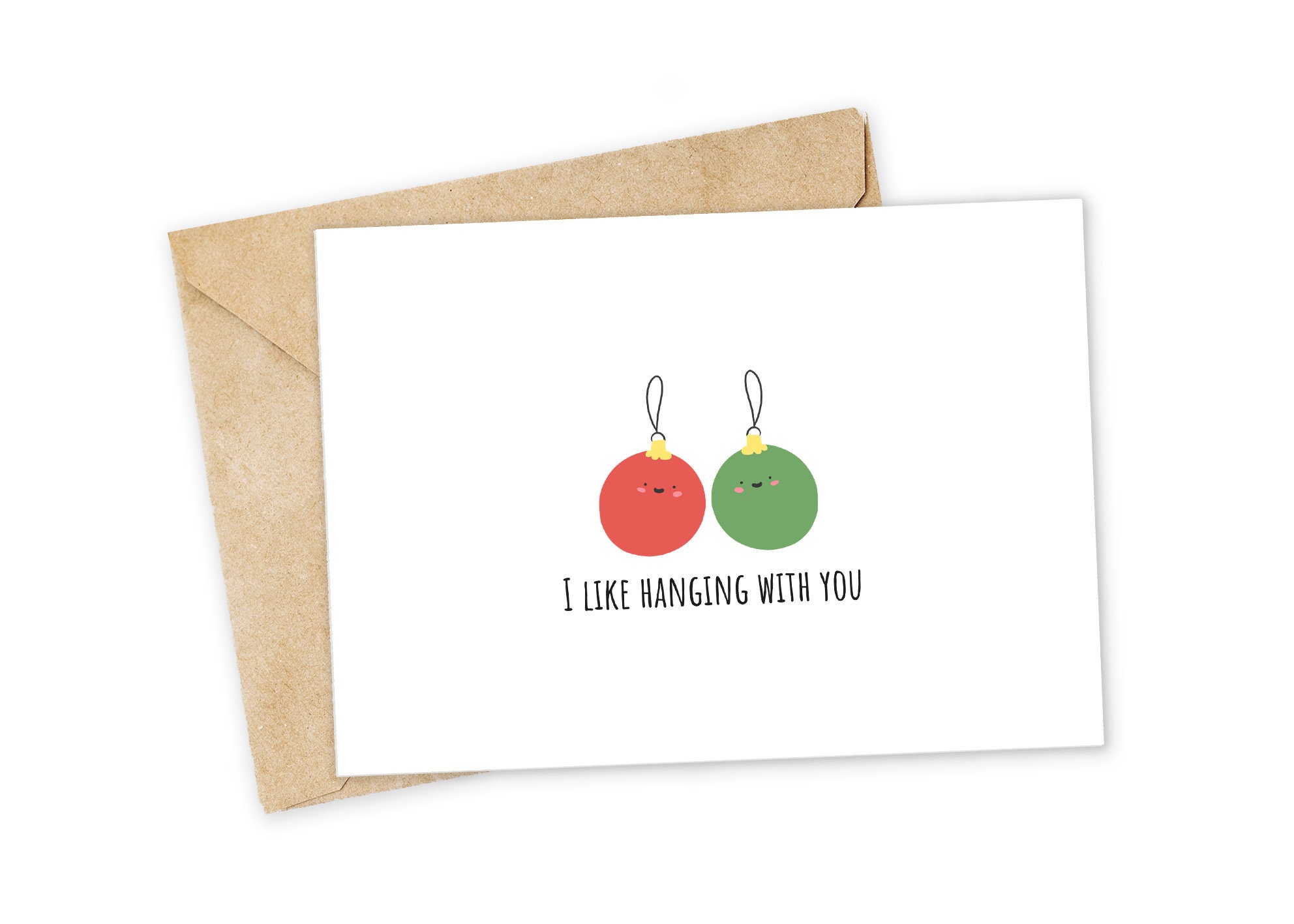 I Like Hanging With You Cute Christmas Card Funny Christmas