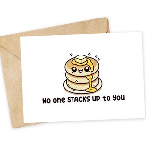 No One Stacks bis zu Ihnen - Pancake Grußkarte, Happy Card, I Love You Karte, Foodie Karte, Geburtstagskarte, Nerdy Pun Karte, Punny Grußkarte
