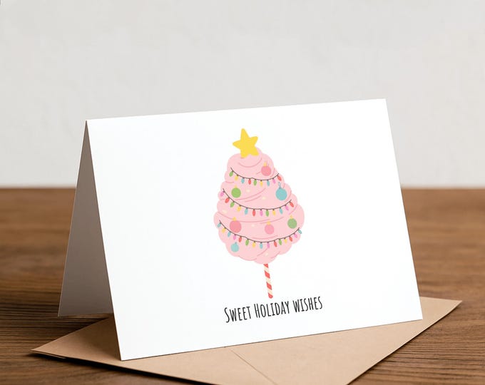 Sweet Holiday Wishes - Cotton Candy Christmas card