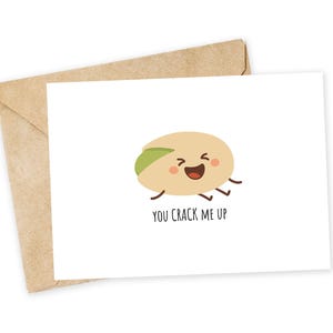 Vous me faites craquer - carte de voeux pistache, carte d'amour, Saint-Valentin, carte pour un ami, rire, meilleurs amis