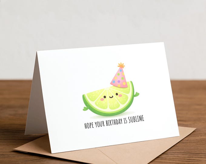 Funny Lime Birthday Card: Tequila Citrus Card