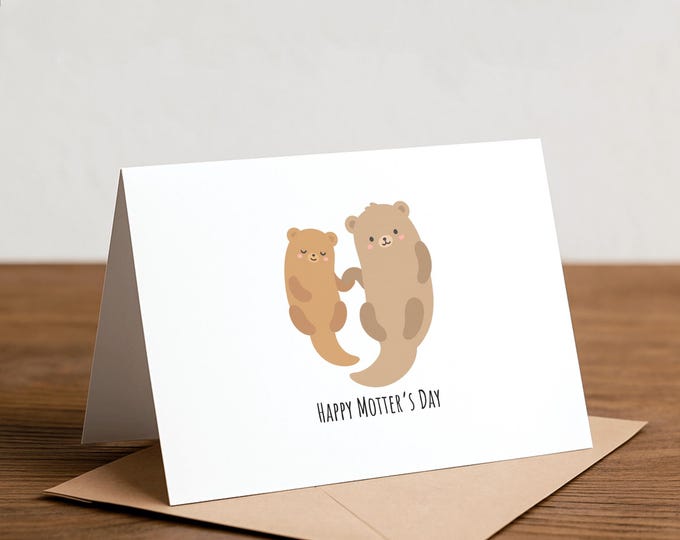 Happy Motter's Day Card: Otter Pun, Mother's Day Greeting
