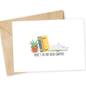 Here's to the next chapter! - Moving Greeting Card, Note Card, Hello Card, Greetings, Marriage, New job, changes, congratulations