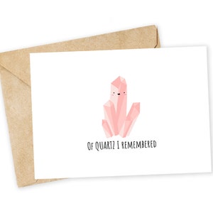 De QUARTZ dont je me souviens - Carte de voeux en cristal, carte de correspondance, carte d'anniversaire drôle, bien-être, wicca, anniversaire, retraite, baby shower, événement